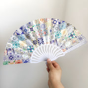 Abanico plegable con estampado de mosaico - Dressygt