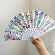 Abanico plegable con estampado de mosaico - Dressygt