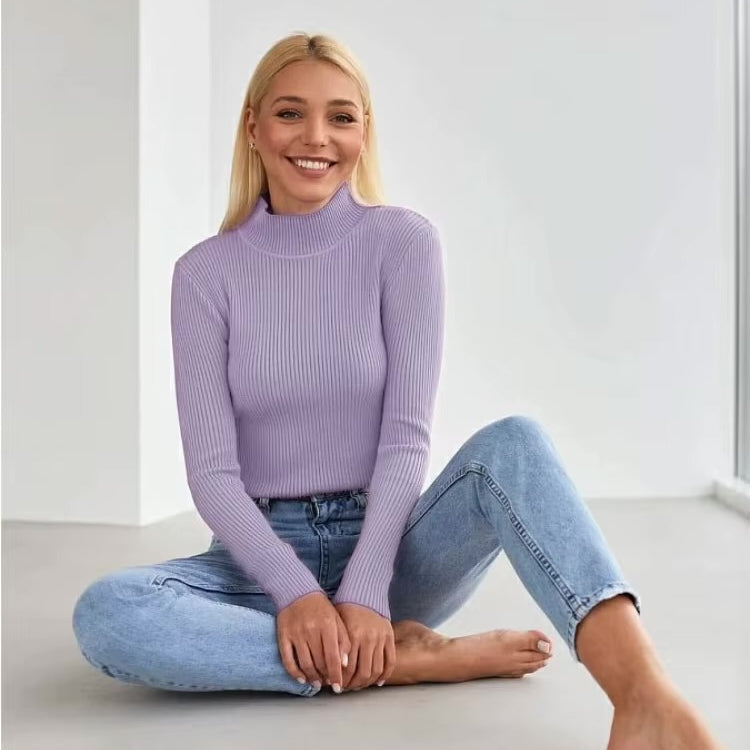 Blusa de cuello alto y manga larga