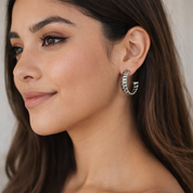 Aretes de argolla plateados estilo aleatorio 5 opciones - Dressygt