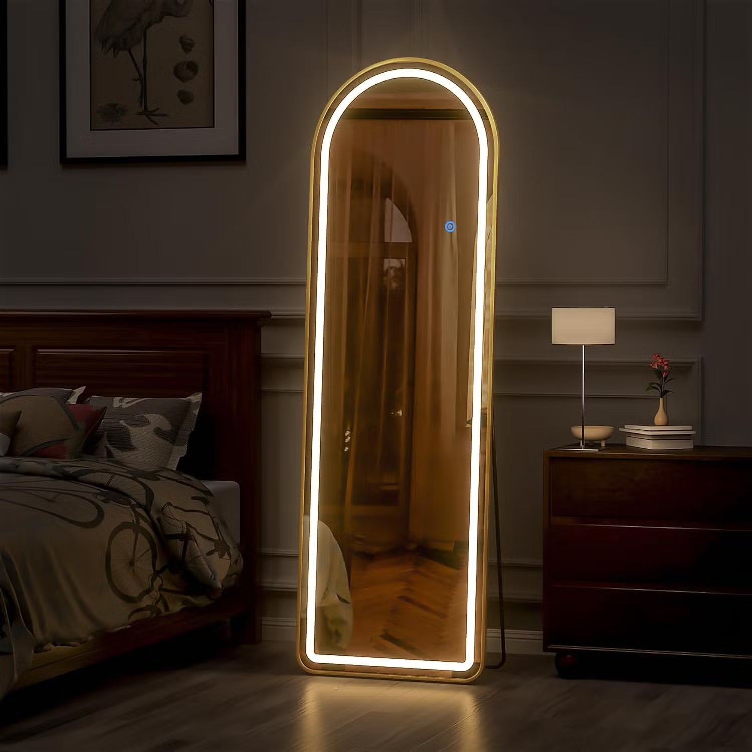 Espejo de cuerpo completo con luz LED