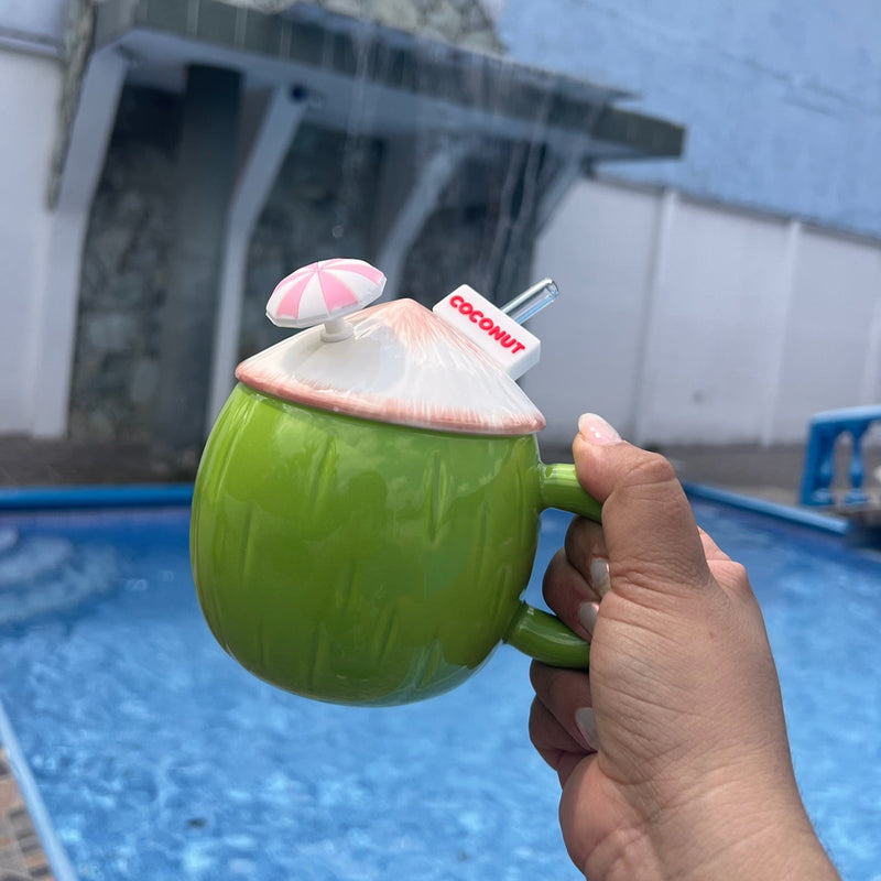 Taza con diseño de coco