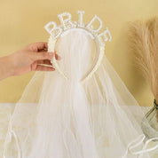 Diadema con perlas para despedida de soltera