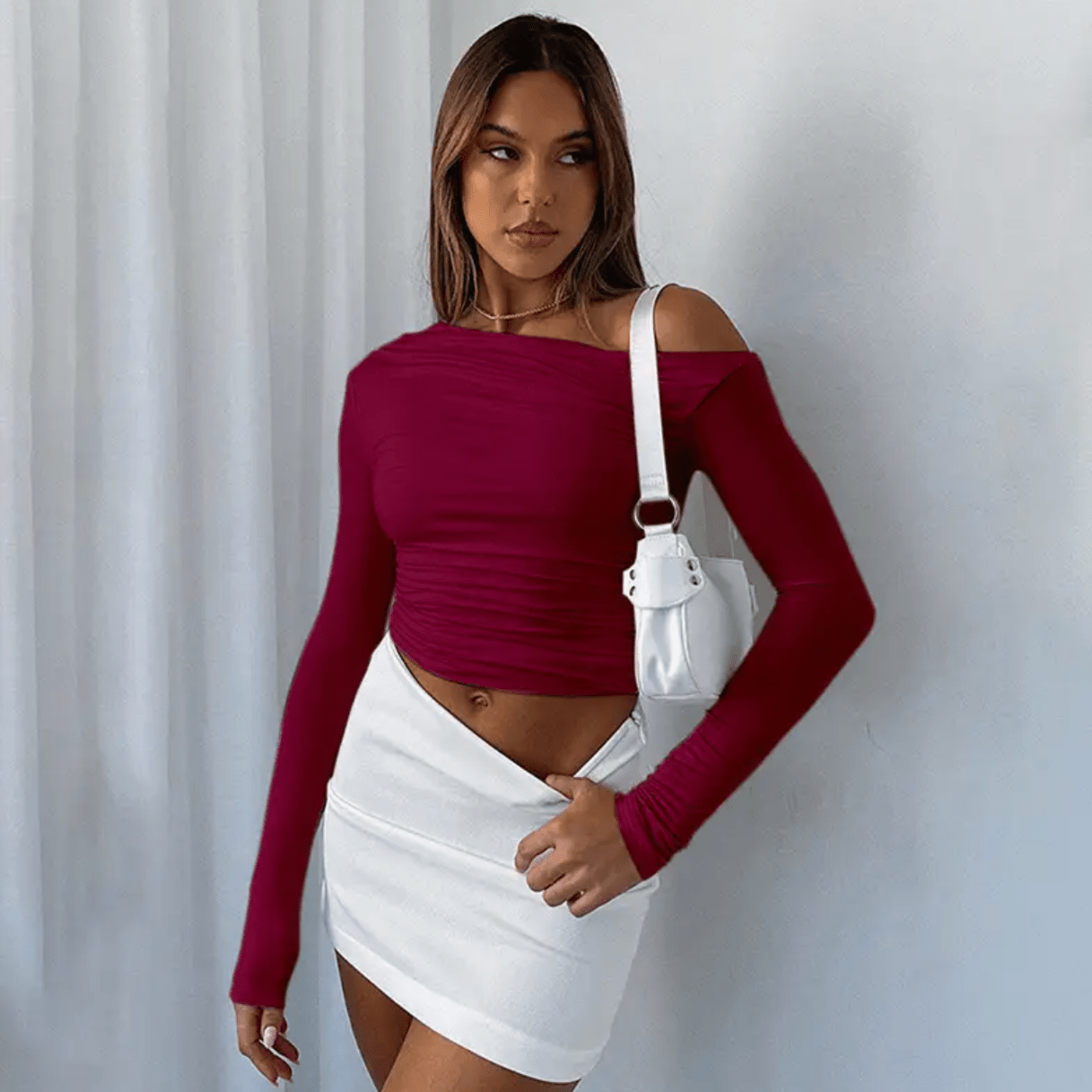 Blusa asimétrica de manga larga - Dressygt
