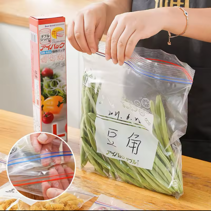 Bolsa grande de plástico para almacenamiento de alimentos