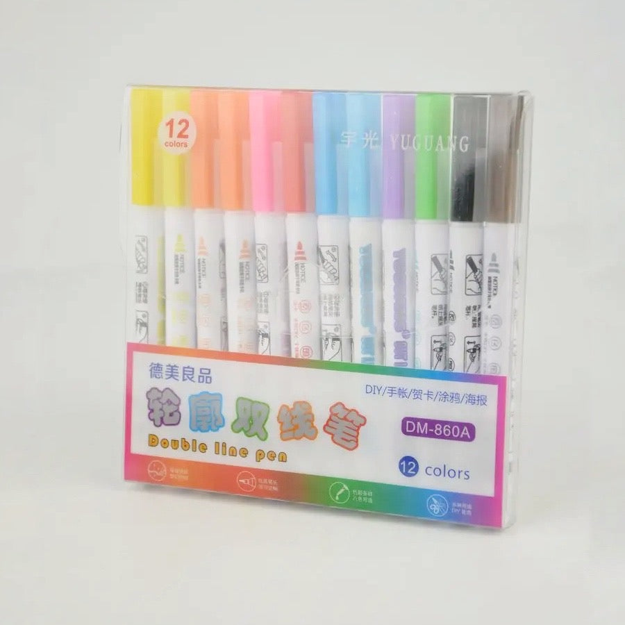 Set de 12 marcadores metálicos