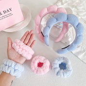 Set de diademas y scrunchies para skin care