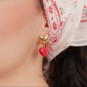 Aretes doble de corazón