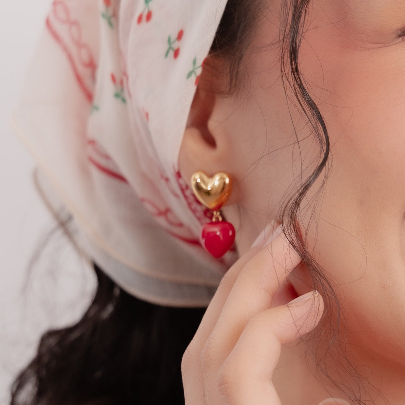 Aretes doble de corazón