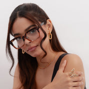 Aretes con diseño de ovalo