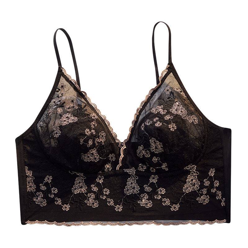 Bralette de tela ligera con encaje - Dressygt
