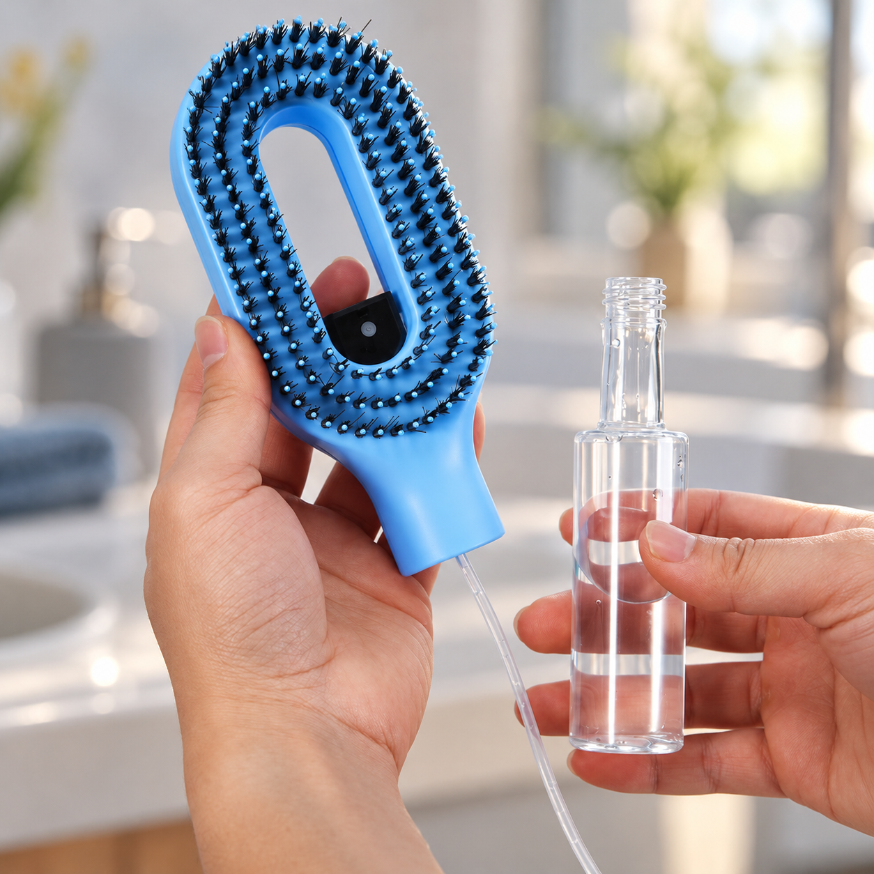 Cepillo para cabello con atomizador