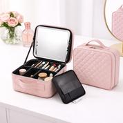Cosmetiquera con espejo LED para maquillaje - Dressygt
