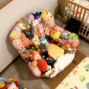Sillón organizador transparente para peluches