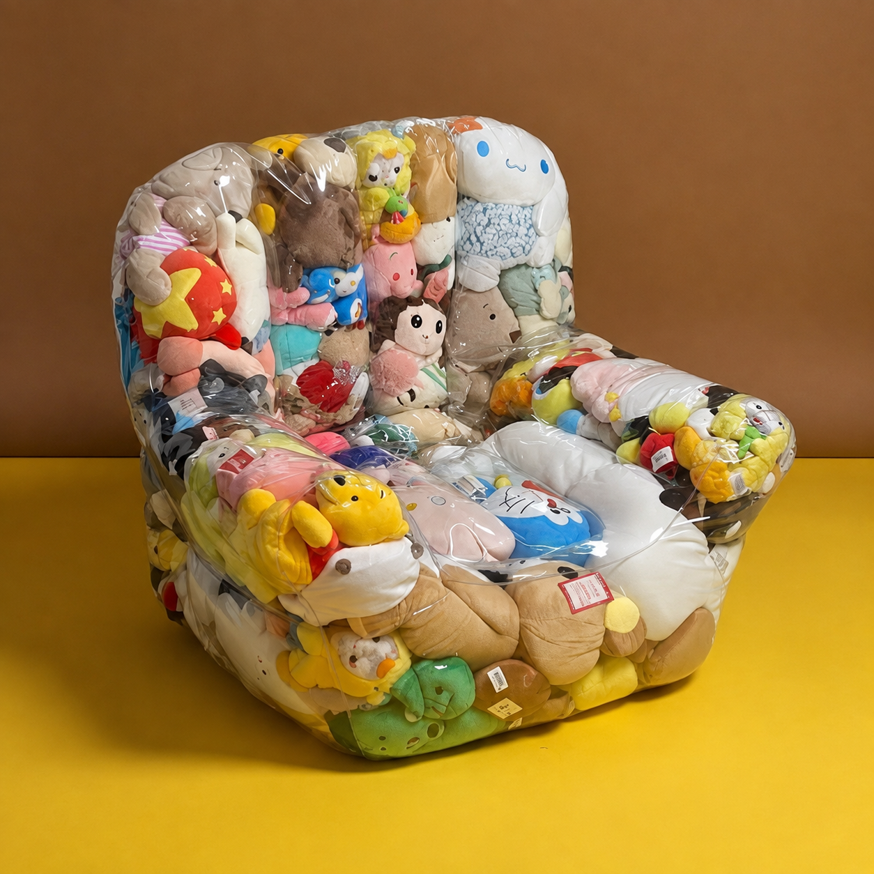 Sillón organizador transparente para peluches