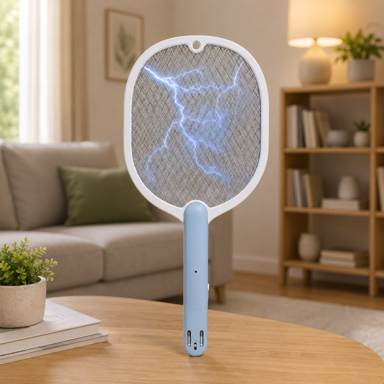Raqueta eléctrica mata mosquitos recargable