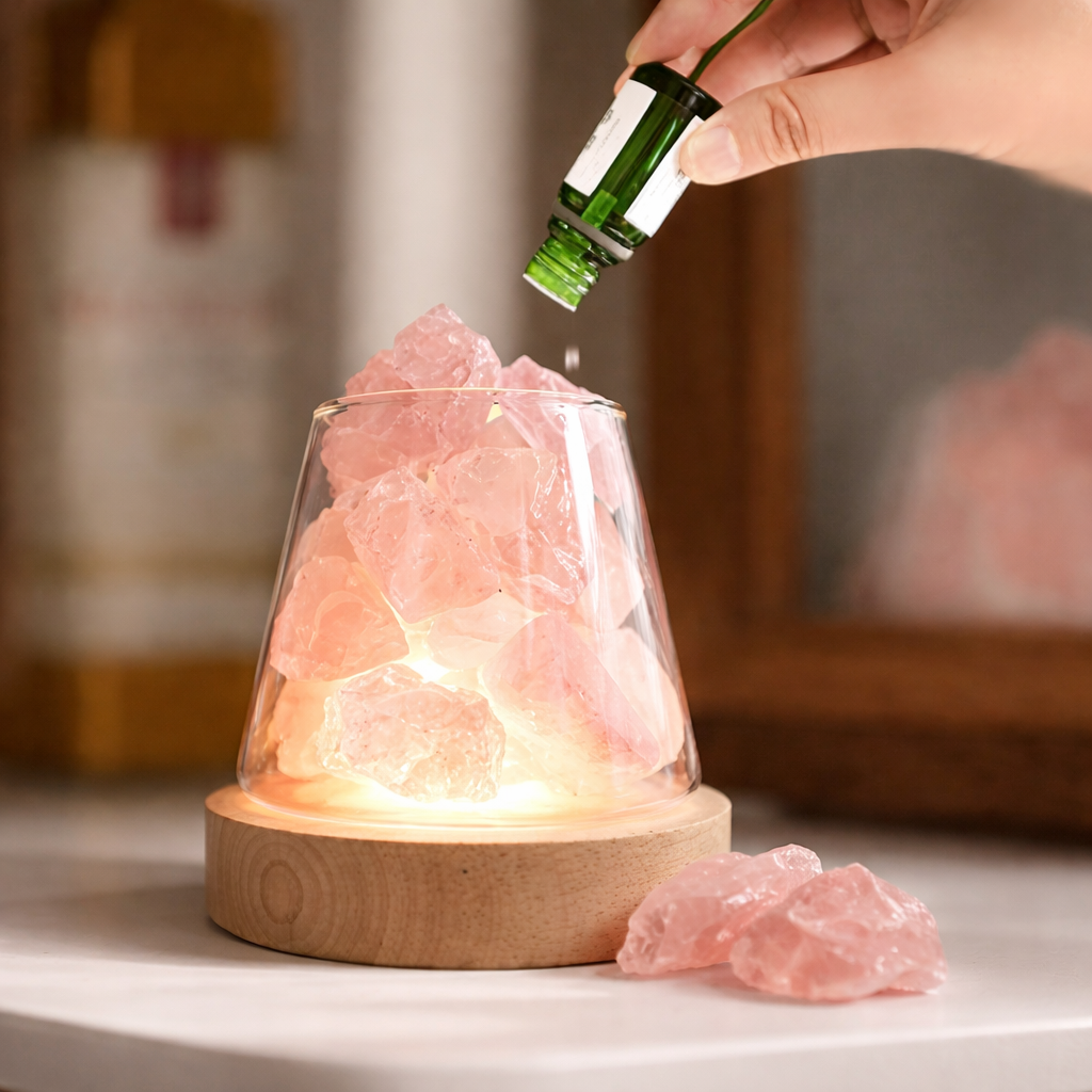 Lámpara aromática de cuarzo con luz cálida - Dressygt