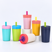 Mini tumbler de acero inoxidable con pajilla