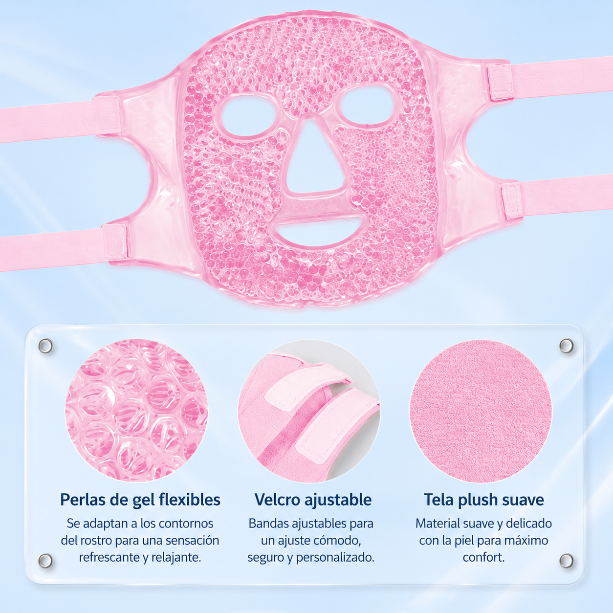 Set de máscara facial y antifaz de gel frío