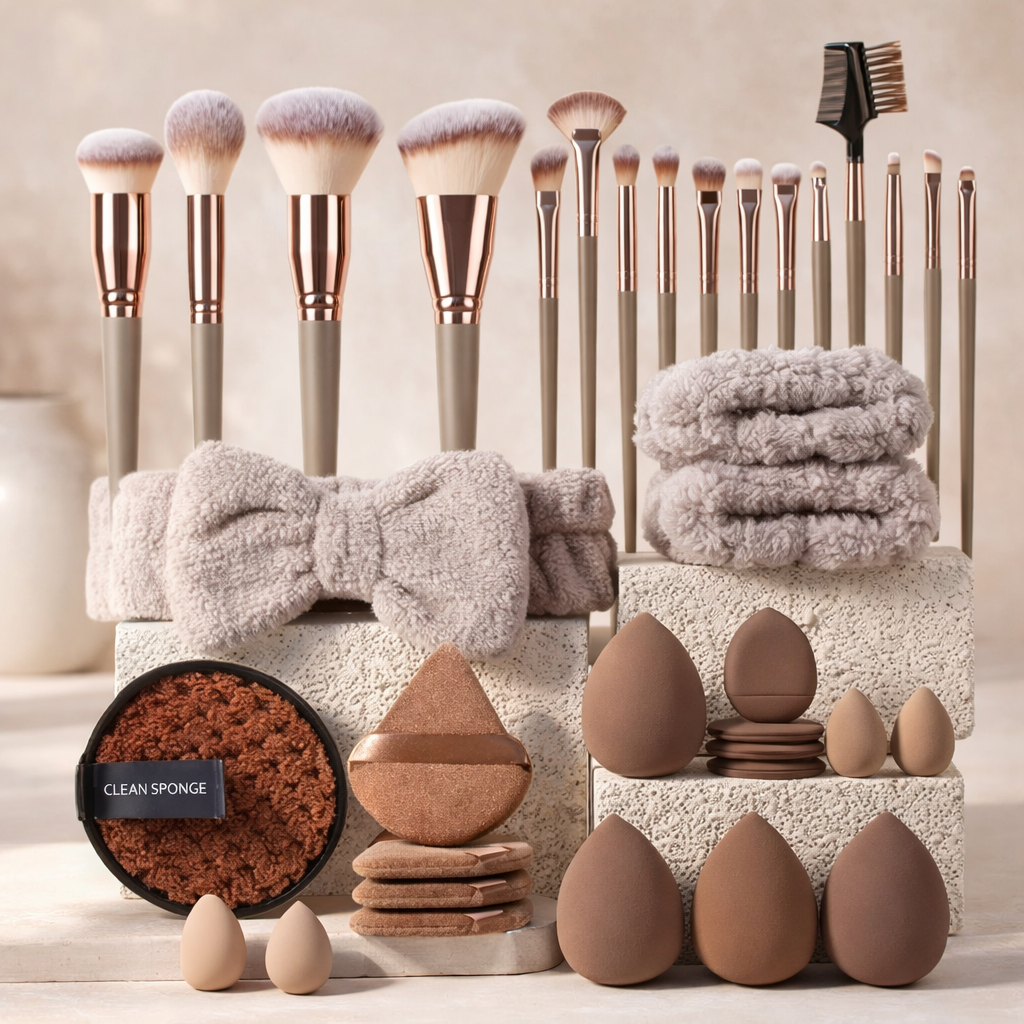 Set completo de brochas de maquillaje con esponjas - Dressygt