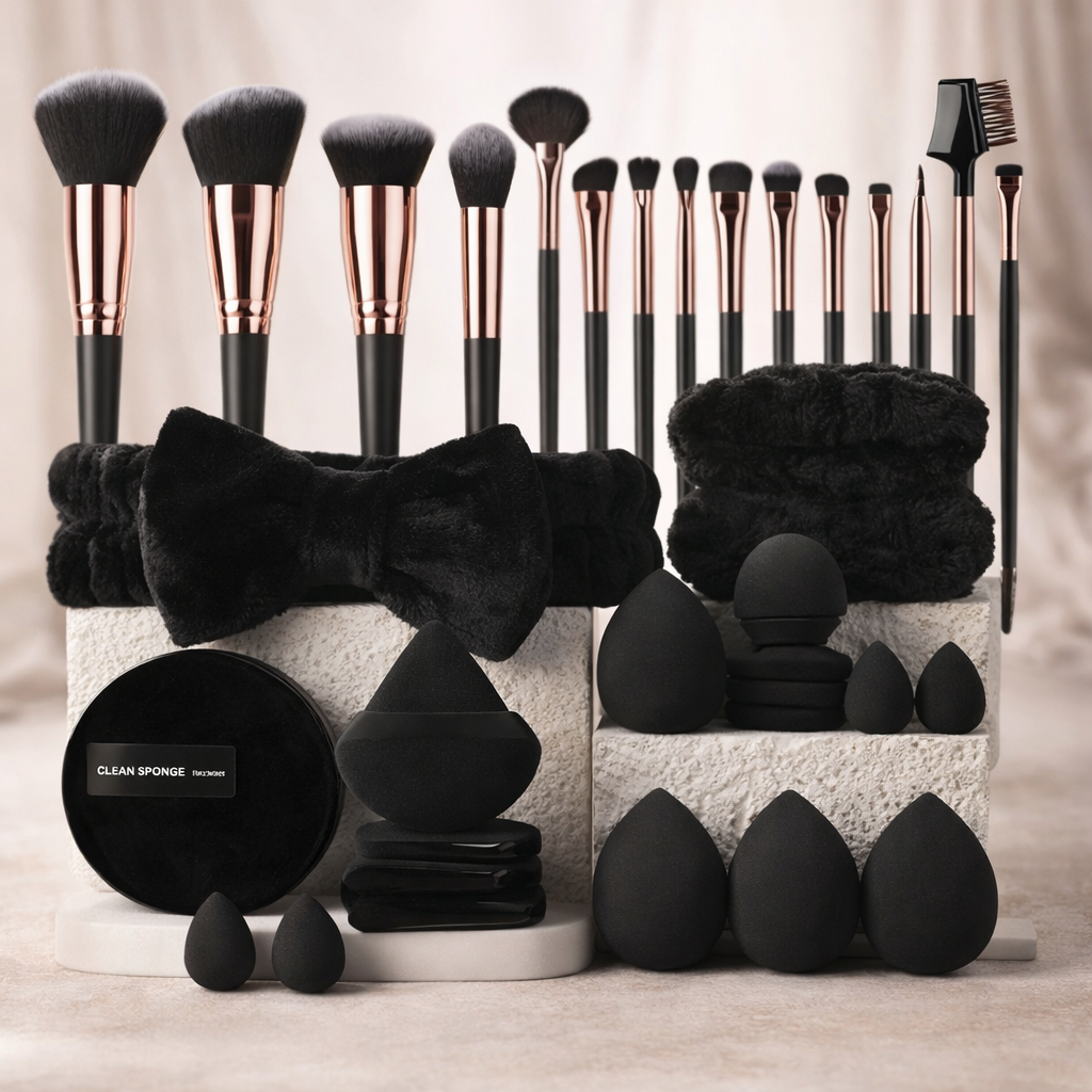 Set completo de brochas de maquillaje con esponjas - Dressygt