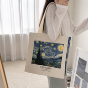 Bolso tote de lona con estampado Van Gogh
