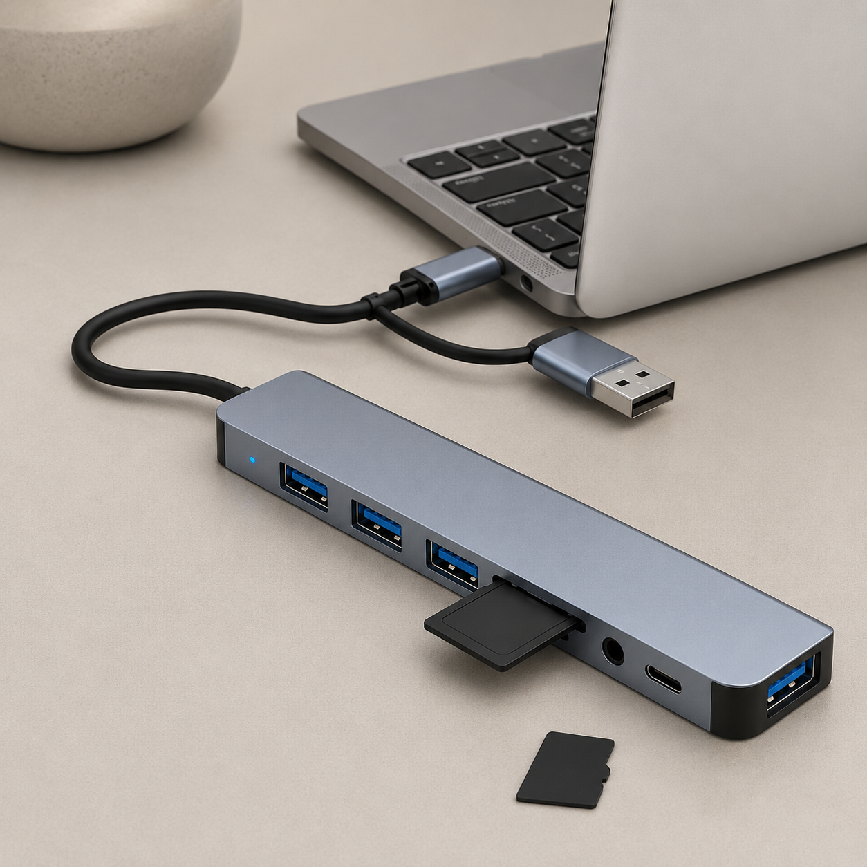 Adaptador USB-C 8 en 1 para Laptop