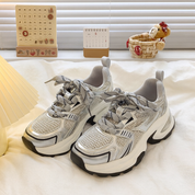 Tenis sneakers chunky metálicos - Dressygt