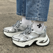 Tenis sneakers chunky metálicos - Dressygt