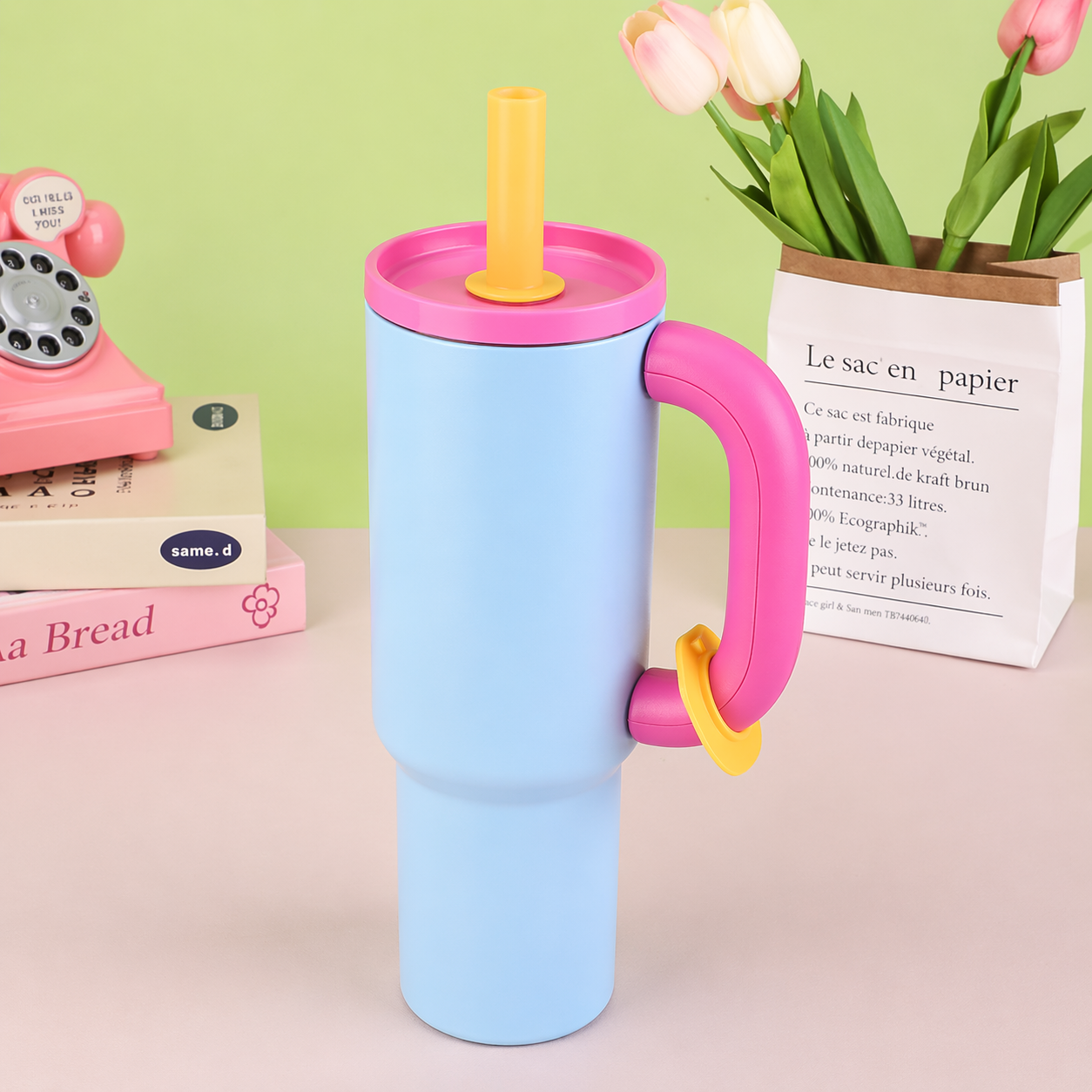 Termo grande con asa y pajilla - Dressygt