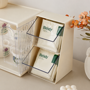 Organizador vertical transparente de 2 compartimentos