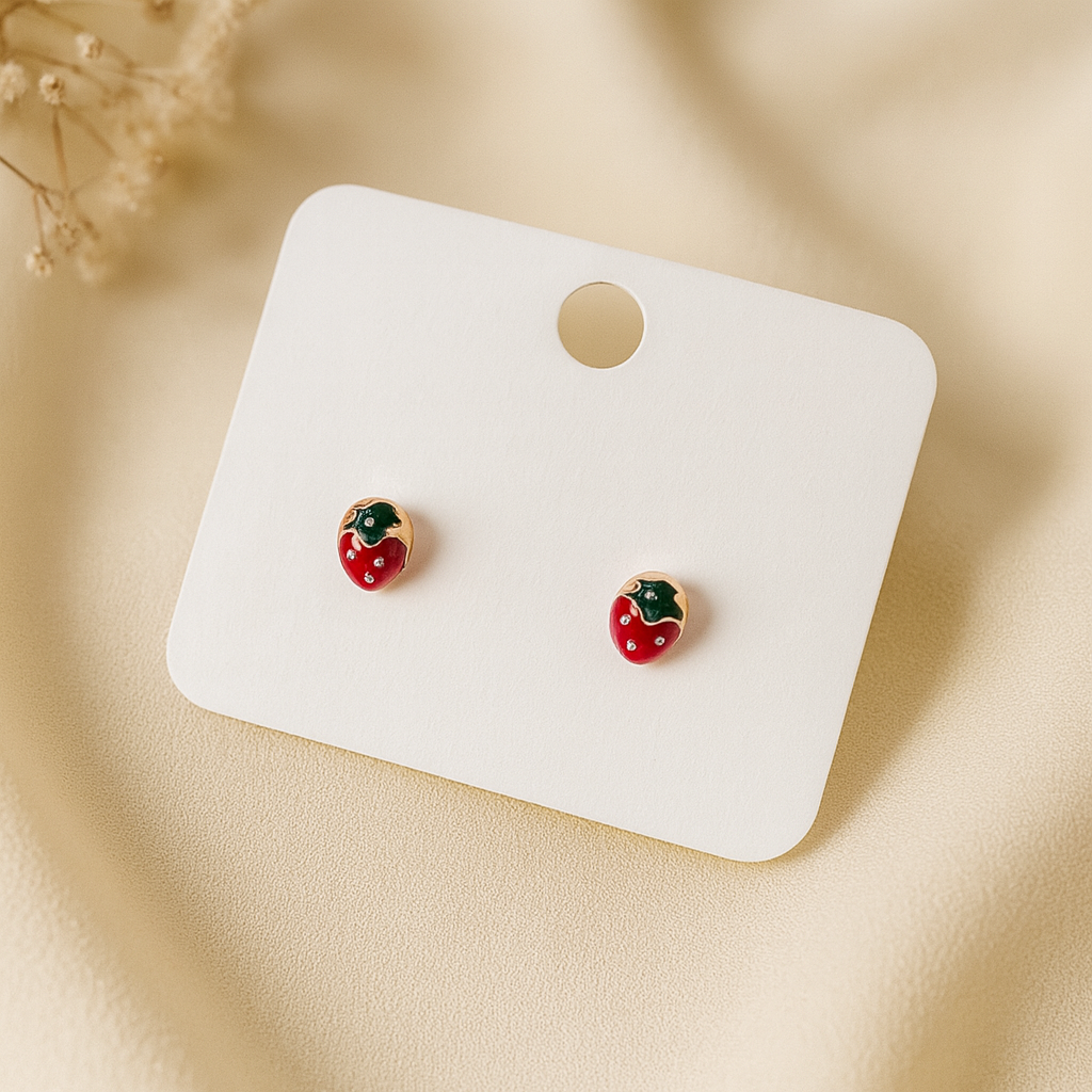 Docena de aretes mini de fresas - Dressygt