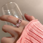 Anillo ajustable de moño con cristales