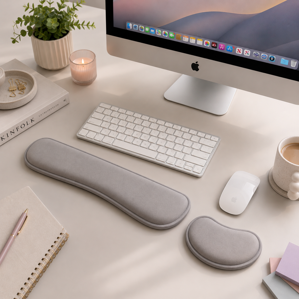 Set de soporte para muñeca de teclado y mouse