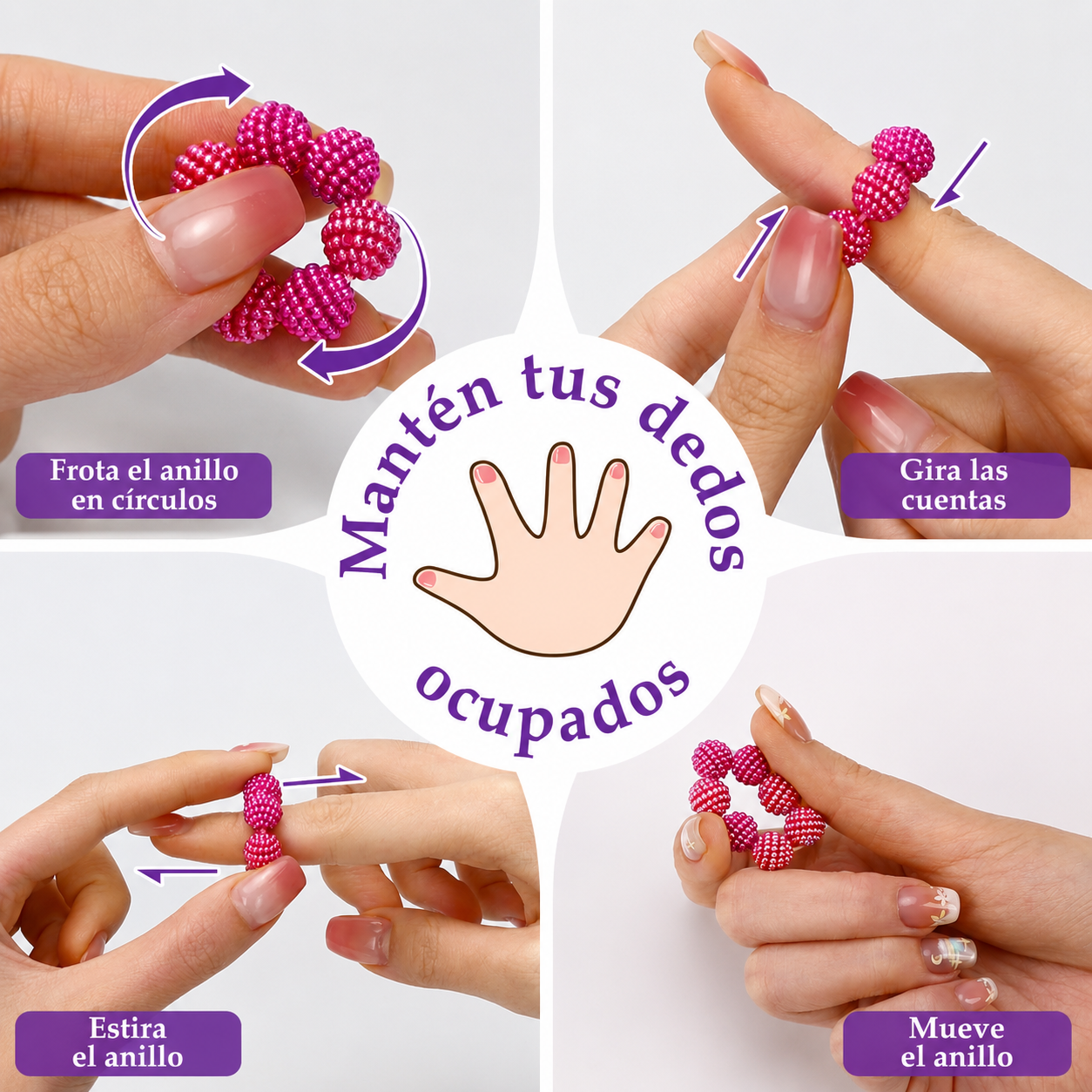 Set de 5 anillos sensoriales antiestrés