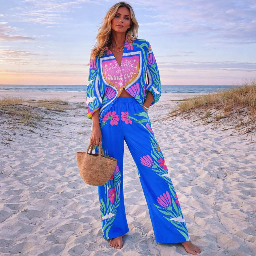 Conjunto de camisa y pantalón con estampado - Dressygt