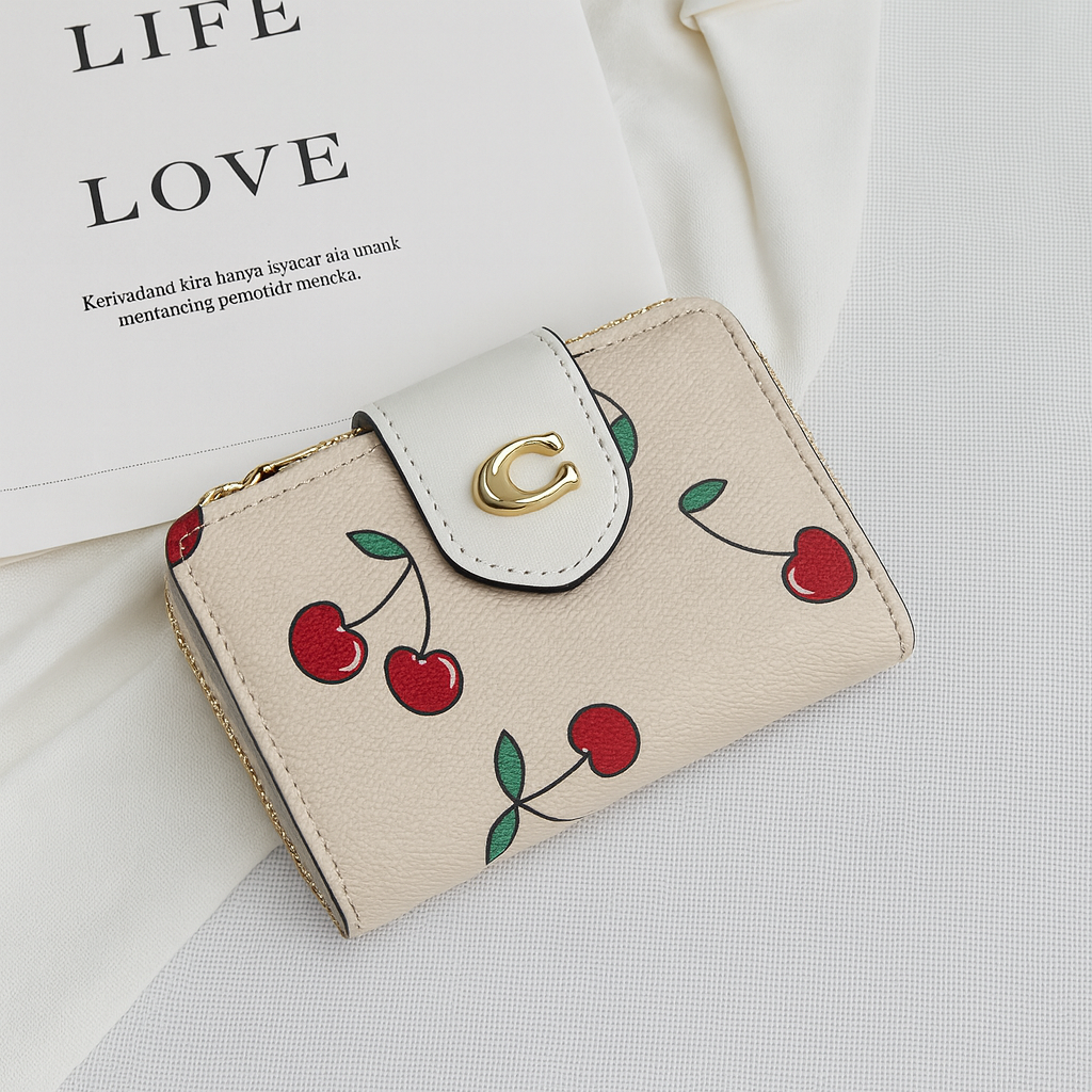 Billetera tipo coach con broche