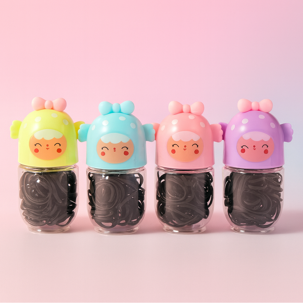 Frasco kawaii con ligas para el cabello - Dressygt