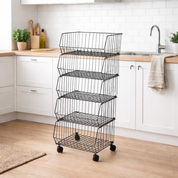 Carrito organizador metálico de 5 niveles con ruedas - Dressygt