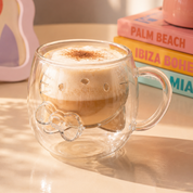 Taza de vidrio de doble pared con diseño de Hello Kitty