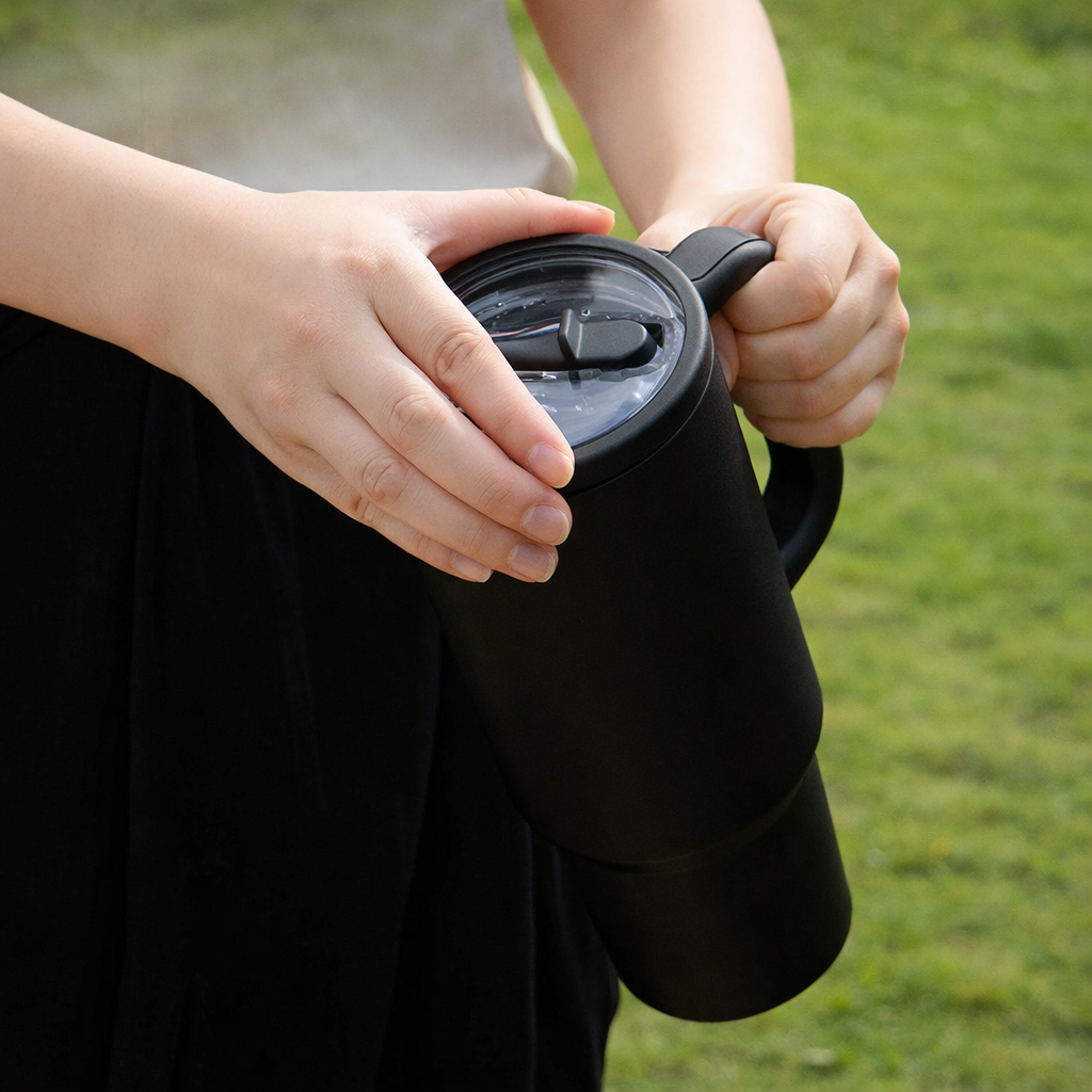 Termo negro de acero inoxidable