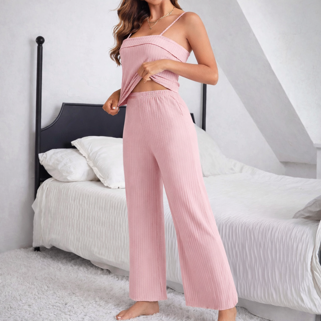 Pijama de tank top y pantalón fluido - Dressygt