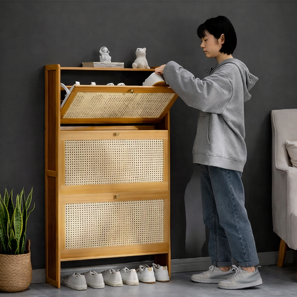 Zapatera vertical con puertas de rejilla - Dressygt