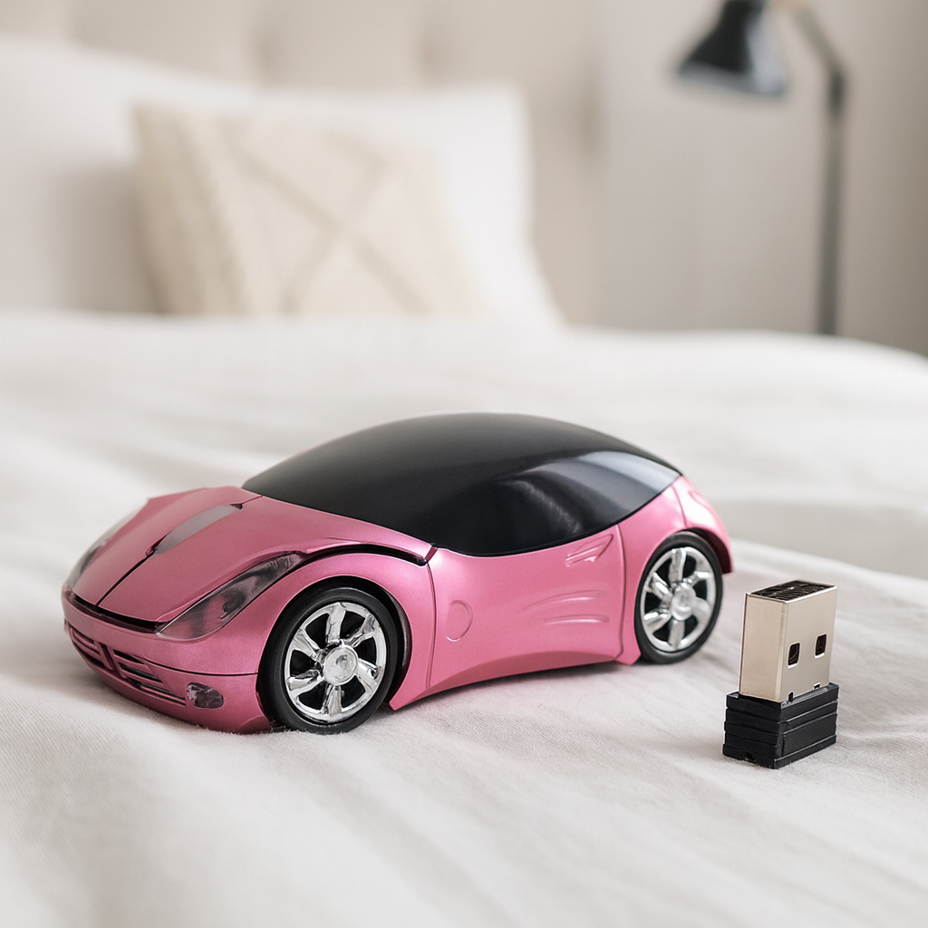 Mouse con diseño de carro inalámbrico