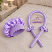 Set de 3 piezas para rizos sin calor con gorro de satín