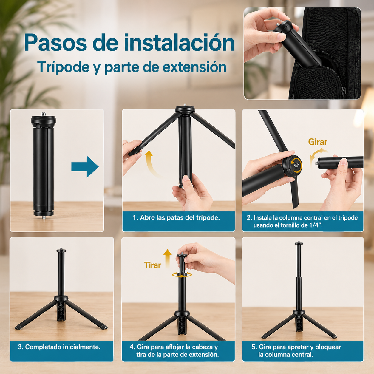 Luz LED para fotos y videos con trípode