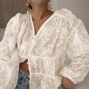 Blusa manga amplia semi transparente - Dressygt