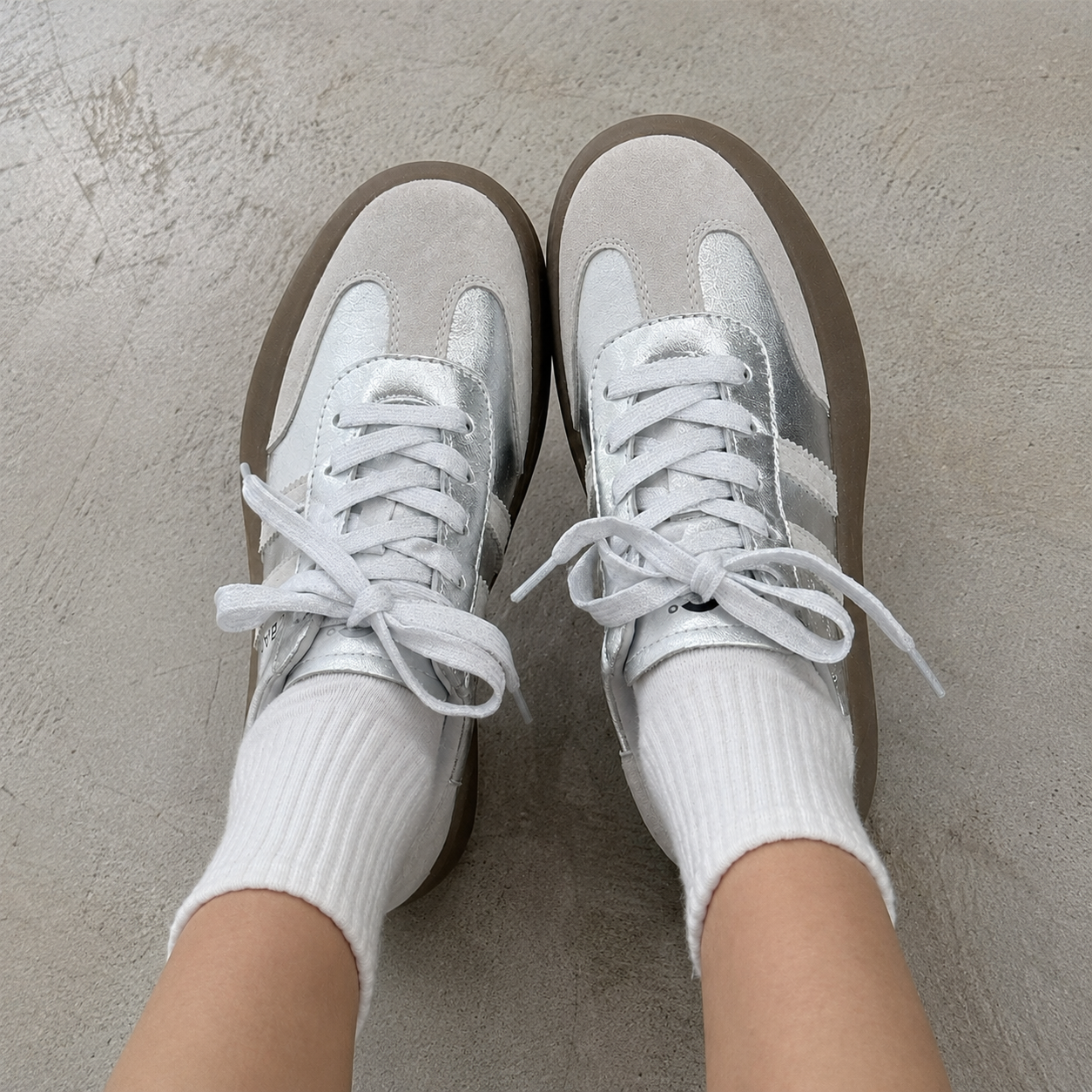Tenis de Plataforma Plateados para Mujer