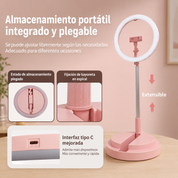 Aro de luz para celular con trípode ajustable