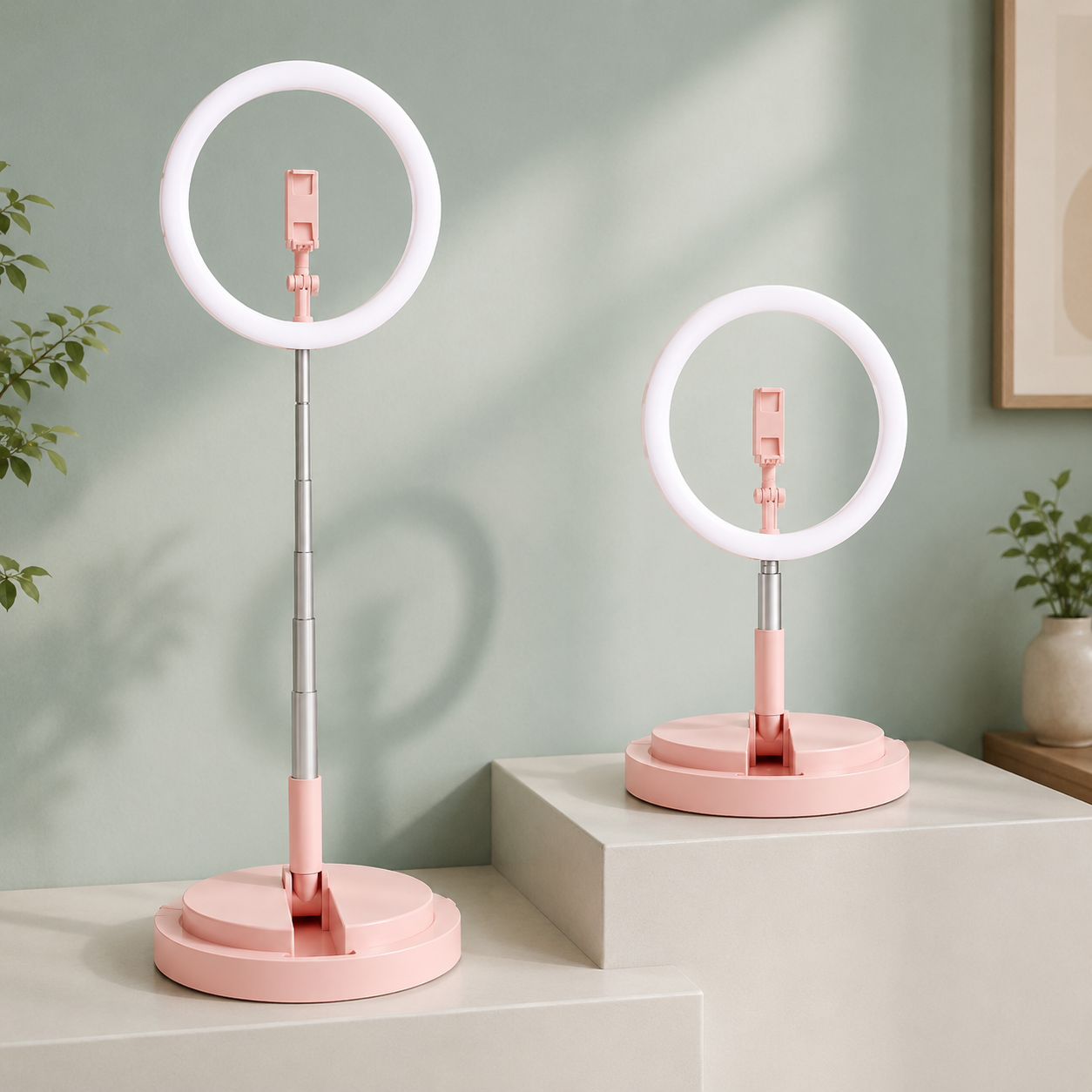 Aro de luz para celular con trípode ajustable